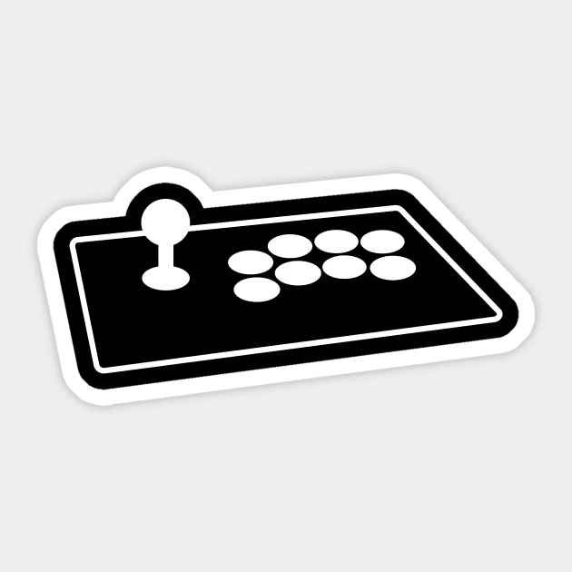 Fight Stick - White Logo Sticker by Zero19